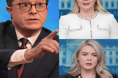 STEPHEN COLBERT’S SILENCE-STUNNING CLAPBACK How One Quiet, Calculated Response to Karoline Leavitt Became the Most Powerful Live-TV Moment of the Year