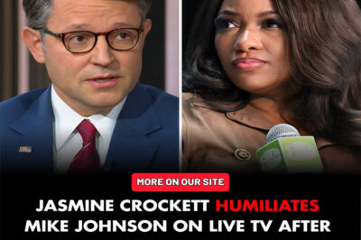 Jasmine Crockett FIRES BACK at Mike Johnson after his “Democratic Party Is About to End” speech — leaning in with that trademark grin, her voice calm but razor-sharp. “Falling apart?” she said softly. “We’ve done that before — and every time, we come back stronger.” The crowd froze. Then someone shouted 7 words that made even Johnson’s smile disappear — and the cameras caught every second