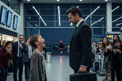 “Don’t get on the plane! It’s going to explode!” – A homeless child shouted to a wealthy businessman, and the truth left everyone speechless…