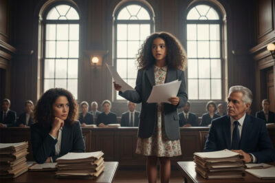 An eight-year-old girl appeared in court as her mother’s lawyer. No one expected her words to change everything forever.