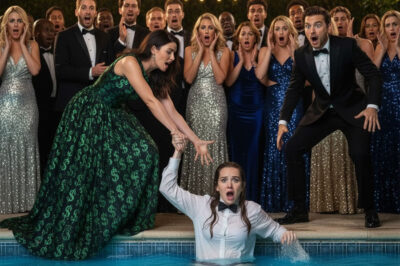 A poor waitress was pushed into the pool while everyone laughed at her — until a millionaire walked in and did something that left everyone speechless…