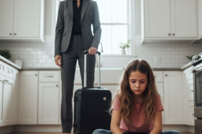 Regresé de un viaje con un día de anticipación y encontré a mi hija de nueve años, sola, de rodillas, limpiando el piso de la cocina… porque mis suegros pensaban que “necesitaba disciplina”.