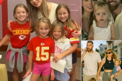 “It was supposed to be a quiet family moment — until someone hit record. Taylor Swift’s spontaneous ‘mom moment’ with the Kelce kids has melted hearts online, but it’s Travis Kelce’s *unfiltered reaction* afterward that really has fans talking. What he did next left everyone grinning — and guessing what it means for the couple’s future.”