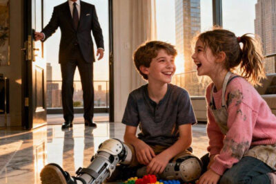 The billionaire father came home early and was stunned to see his disabled son laughing happily with the maid’s daughter — that moment changed everything…