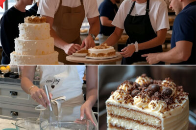 “It started as a simple community project — but when Taylor Swift and Travis Kelce showed up to help re-bake dozens of lost wedding cakes, no one expected what came next. As couples cut into their cakes, they found *hidden love notes* baked inside — each one written by the couple themselves, in a gesture that’s melting hearts across the internet.”