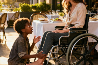 The hungry street boy whispered to the wheelchair-bound millionaire: “I can help you walk again if you share your lunch.” She laughed—and then her world was turned upside down…