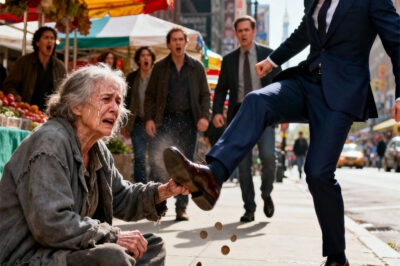 He Kicked a Beggar in Public — Seconds Later, Her Whisper Changed His Life Forever.