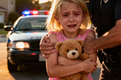 Mr. police officer, please—you have to help my mama! a seven-year-old girl in a wrinkled pink dress runs barefoot down a georgia street, clutching her teddy bear, begging a stunned officer to save her mother who “can’t get up anymore.” what he discovers inside that quiet blue house will break your heart—and restore your faith in humanity.