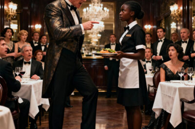 “Kneel down and clean my shoes right now!” The billionaire shouted at the black waitress but her answer left him stunned…