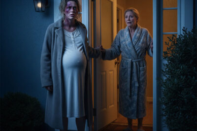 At 5 AM, my nine-months-pregnant daughter appeared at my door, her face covered in bruises. “Leo beat me,” she sobbed. Moments later, my son-in-law called, growling, “You don’t know who you’re dealing with.” What he didn’t know was that this “old mother” used to be a police investigator who’d spent twenty years putting men like him behind bars.