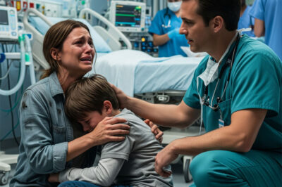 Through her tears, my wife called from the hospital. “Honey, the doctor won’t operate on our son—he says he’s too critical.” I asked calmly, “Who’s responsible?” When she gave me the doctor’s name, I said, “Stay on the line. Five minutes.” Instead of an ambulance, I contacted the hospital director directly—and then everything changed.
