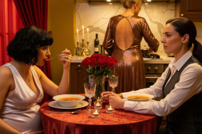 During dinner, my mother-in-law set the soup before me, her voice saccharine and chilling: “Finish it, dear. It’s good for the baby.” I barely touched the spoon when Anna, my sister-in-law, leapt to her feet: “Mom, give me the same soup.” My mother-in-law’s smile fell. Her hand around the spoon turned pale. Anna tapped thrice on the table — a warning that cut through the air. I retreated to call 911…