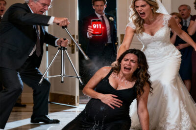 “During my older sister’s wedding, I was nine months pregnant, beaming, and taking each step carefully. Suddenly, she shoved me hard. I stumbled, collapsed to the floor, and felt the warm surge of amniotic fluid as my water broke. The room erupted in gasps of astonishment, but instead of helping me, she screamed, ‘You’re ruining my wedding! You always ruin everything!’ My father’s face contorted with rage. He grabbed a tripod and smashed it over my head. Blood blurred my vision as they shouted, ‘You’re a disgrace to our family!’ Then, the door burst open. My husband walked in, clutching something that caused the entire room to fall silent.”