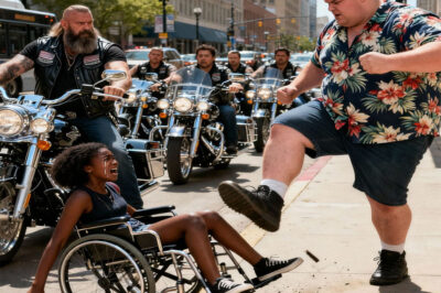 “Get out of here, cripple!” — A racist harasser knocked a disabled Black girl to the ground at a bus stop, then 22 motorcyclists drove by, saw it, and did this…
