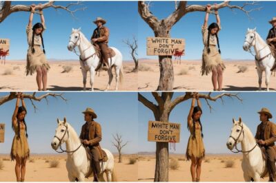 Lonely rancher found a patchy girl hanging on a tree with a sign, “White man don’t forgive.” Under the merciless son of New Mexico, Calder Wyatt rode with a slow, steady rhythm, dust lifting with every step of his done mayor.