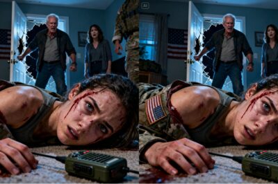 At midnight, my barracks door burst open. My stepfather charged in, snarling, “You think wearing a uniform makes you untouchable?” One blow dislocated my shoulder, blood flooding my vision, while my mother stood frozen in silence. With my last strength, I whispered into the radio, “Help me…” I collapsed—and that was the moment everything turned, in a way no one saw coming.