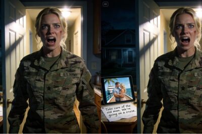 I came home after six months of training and found the house dark, cold like a morgue. When I opened the door, Victor looked at me, lips trembling and blue, whispering, “Jenna… they left Dad behind.” On the table lay a messy note: “You take care of the old man. We’re going on a cruise.” And on the iPad… were photos of my husband holding his mistress. In that moment, I knew: “Brady is no longer a husband. He’s a target.” And this… was only the beginning.
