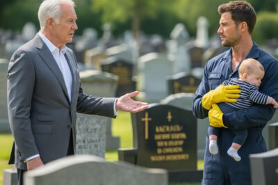 A Billionaire Visits His Daughter’s Grave… Only to Find a Janitor Crying There with a Child — The Truth SHOCKED Him
