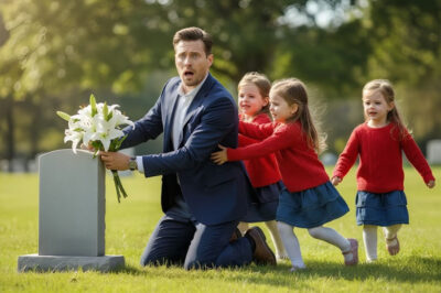 He Came to His Ex-Wife’s Grave to Say Goodbye — But Three Triplet Girls Appeared and Called Him “Dad,” and What Happened Next Left Him Frozen