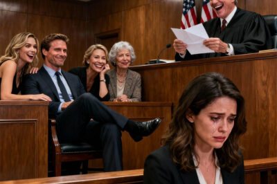 During the divorce hearing, my husband sat with his legs crossed, smug: “You will never touch my money again.” His mistress chimed in, “That’s right, honey.” His mother smirked, “She doesn’t deserve a single penny.” The judge opened the letter I had sent before the trial, read for a few seconds… then burst into laughter. He tilted his head and whispered, “Oh… now this is interesting.” Their faces turned white instantly. They had no idea… that letter had already ended their game.