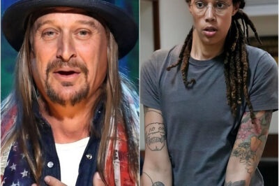 The tension between the “Bad Reputation” rocker and the WNBA’s most controversial star has officially reached a boiling point. Following a high-profile 2025 ceremony where Brittney Griner reportedly remained seated during a tribute to the flag, Kid Rock didn’t just voice his disapproval—he launched a “verbal tactical strike” that is now the most shared clip in the country.