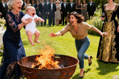 “You selfish wretch! You dared to give birth before your sister? You broke the sacred order of this family!” My mother screamed, snatching my 6-week-old baby from my arms. She held her over the roaring fire and laughed maniacally: “Fire will correct this mistake!”. But the moment I thought my child was gone, my father—who hadn’t spoken up in 30 years…