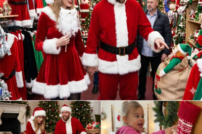 The most famous couple in the world just pulled off their most elaborate “Era” yet—and it wasn’t on a stage. On a snowy 2025 Christmas morning in Philadelphia, Taylor Swift and Travis Kelce reportedly traded their red-carpet glamour for full-body Santa suits to surprise Travis’s oldest niece, Wyatt Kelce. While the world was busy tracking their holiday flight plans, “Tayvis” was busy executing a covert gift-drop that has the internet scrambling for a single grainy photo.