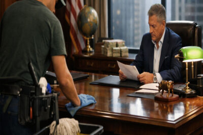 “Young man, clean that office well, millions are handled here,” said the businessman without looking at him, unaware that the supposed cleaning staff was the one who would decide the fate of his fortune.