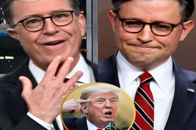 HOT STORY: What began as comedy explodes into chaos when Stephen Colbert exposes Mike Johnson and T.r.ump on air — and Washington reels.