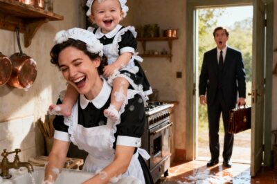 The billionaire comes home early and nearly faints at what he sees.