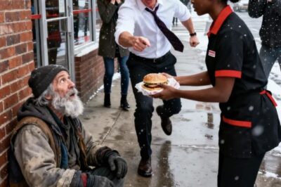 A Black Waitress Secretly Gives Free Burger to A Homeless Man – The Manager Yells at Her, But Then He Reveals His TRUE Identity that makes everyone sh0ck…
