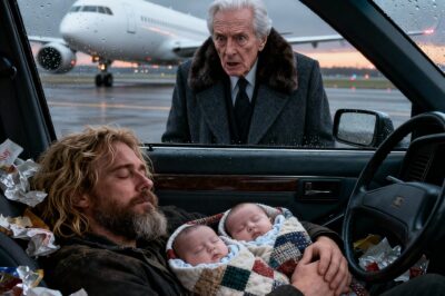 At the airport parking lot, I found my son sleeping in his car with his twins