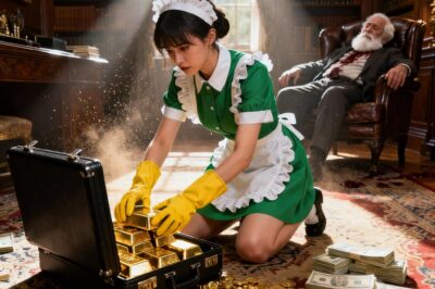 The wealthy man pretended to be asleep to test his shy maid