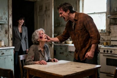 I refused to give my son the money from selling the farm. He slapped me and screamed, “Get this old woman out of here!” My daughter-in-law clapped her hands in satisfaction. Trembling, I went into my room. Ten minutes later, the doorbell rang. When he saw who was standing there, he collapsed to his knees, sobbing and begging for forgiveness…