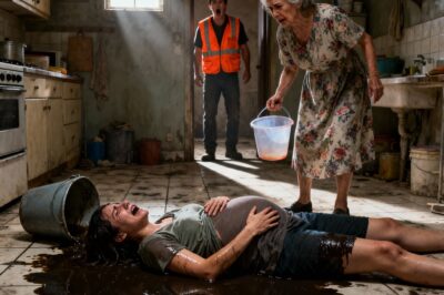 Eight months pregnant, I was cleaning when I brushed past my mother-in-law. She cursed me, slapped me, and dumped filthy mop water. I slipped, fell, my water broke—the instant I knew everything would change.