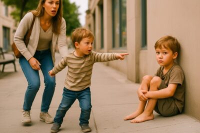 “M0M… HE WAS IN YOUR TUMMY WITH ME…” SAID THE SON, POINTING AT THE STREET CHILD