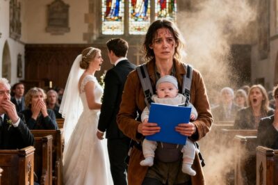 Six weeks after my husband left me and our newborn to freeze in a blizzard, I stepped into his wedding carrying the one thing he never imagined I’d survive with..