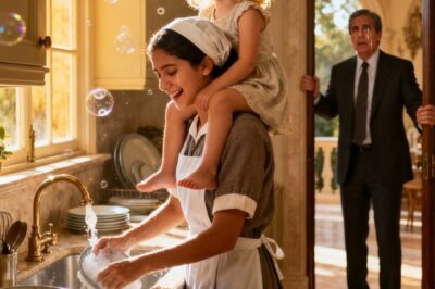 The billionaire arrives home early and nearly collapses from what he sees.