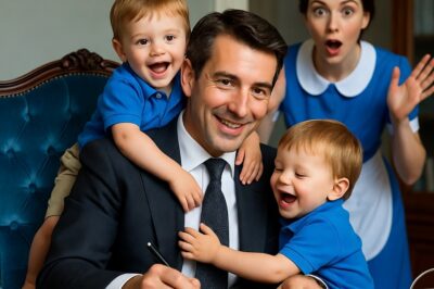 The cleaning lady’s triplets didn’t approach anyone… until they became attached to the suffering businessman!