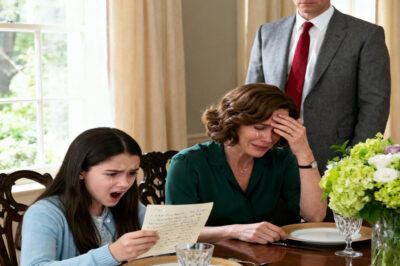 During dinner, my daughter quietly slipped a folded note in front of me. “Pretend you’re sick and get out of here,” it read.