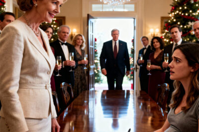 At my in-laws’ lavish Christmas party, my mother-in-law smiled with feigned sweetness as she slid divorce papers across the table. “Sign them,” she whispered, casting a disdainful glance at my pregnant belly. “That child isn’t worthy of being an heir.” Laughter erupted around me as my hands trembled uncontrollably. But just as I picked up the pen, I thought of something neither of them knew. My father isn’t just coming to spend Christmas with me… he’s a multimillionaire. And this story is far from over.