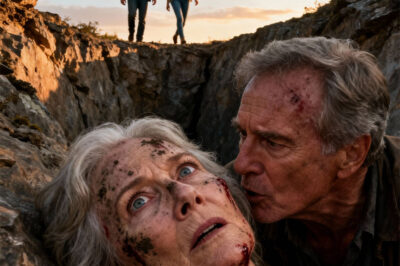 I can still hear the sound of the gravel sliding beneath our feet. Then, my son’s voice—too quiet, too close. The shove came next. As we lay shattered at the bottom of the cliff, blood soaking the earth, my husband leaned toward me and whispered, “Don’t move… pretend you’re dead.” They walked away laughing. Only then did he tell me the truth… and I realized that the fall hadn’t been the worst part.