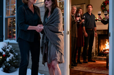 On Christmas Day, I went to my son-in-law’s house unannounced and found my daughter shivering alone in the freezing snow. Inside, her family was laughing by the fireplace, raising their glasses in joyful celebration. I took my daughter by the hand, led her inside, slowly scanned the room, and softly spoke five words that instantly silenced everyone.