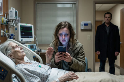 My mother-in-law suddenly collapsed and was rushed to the hospital. Just before she took her last breath, she whispered to me in a trembling voice, “Run… stay away from my son…” Then she slipped her phone into my hand. At that very moment, my husband walked into the room.