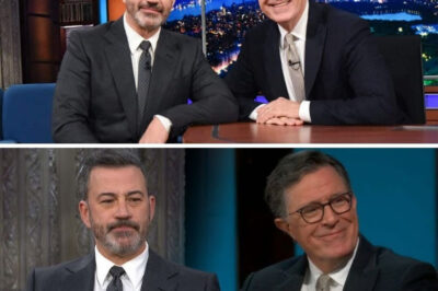 BREAKING: “THE MOGUL” LOSES IT After JIMMY KIMMEL & STEPHEN COLBERT EXPOSE Him LIVE ON TV — BRUTAL DOUBLE TAKEDOWN SENDS LATE-NIGHT INTO FULL MELTDOWN MODE ⚡ In a rare, spine-chilling late-night moment, Jimmy Kimmel and Stephen Colbert teamed up to deliver a brutal, no-holds-barred takedown of “The Mogul” — and it was a live TV explosion. The tension in the studio was palpable as Kimmel took the first swing, coolly presenting a string of “The Mogul’s” own words, receipts, and contradictory statements with a calmness that only made the impact sharper. The audience chuckled at first, but as the inconsistencies piled up, the room fell silent — suddenly, it wasn’t just a joke anymore. “The Mogul” was on full display, and his lies were laid bare for all to see. Then came Colbert, seamlessly picking up the attack with rapid-fire punchlines and surgical sarcasm. With every quip, Colbert twisted the knife, exposing “The Mogul’s” fragile ego and hypocrisy. But the real game-changer came when both hosts replayed a single clip. One moment. One devastating line. Silence. The tension broke, followed by explosive laughter from the studio audience, and the studio lights seemed to shine even brighter. It was as if the room collectively understood — “The Mogul” had been unmasked. Insiders say “The Mogul” was watching the segment live and absolutely snapped. One source described how he was pacing, yelling at aides, and demanding swift action against the network. The meltdown reportedly lasted for close to an hour, with “The Mogul” fuming over the brutal exposure. Within minutes, the segment went viral. Millions watched as the clip detonated online, flooding timelines with replays, reactions, and memes. Commentators are already dubbing it “one of the most savage dual takedowns in late-night history.” Kimmel and Colbert didn’t just mock “The Mogul” — they expertly peeled back his performance, leaving only the ugly truth. It wasn’t just entertainment. It was a masterclass in exposing contradictions and raw ego.  The Kimmel–Colbert segment is trending worldwide — catch the viral moment that sent “The Mogul” into a full meltdown before it disappears…