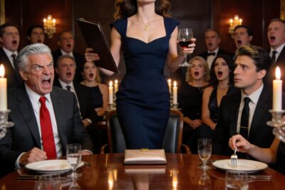 My blood turned to ice as my boyfriend’s father sneered “street garbage in a borrowed dress” across the silent dining table. The billionaire’s cruel eyes locked with mine, savoring my public humiliation. Twenty-three elite guests held their breath, witnessing my destruction. I rose slowly, heart pounding, a smile forming on my lips. Empires fall with a whisper