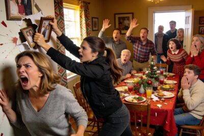 My mom arranged a huge family dinner with 33 relatives, and I was treated like I didn’t belong. Out of nowhere, she jumped up, tore my photos off the wall, and tossed them into the trash, screaming, “You leech! You’ve sucked this family dry!” My dad immediately sided with her, shouting, “Pay back everything we spent raising you—what a waste!” My sister smirked, shoved me out the door, and the entire family piled on, hurling insults as if I was nothing. I didn’t defend myself. I didn’t argue. I simply walked away. Then, one week later, I got a text that read, “Please… give us one chance.”