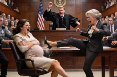 My mother-in-law sued me faking a preg/nancy to steal the will. In the middle of the courtroom, she kicked me in the stomach to “prove” it. She had no idea the judge was my father… “I’ll prove it!” Victoria shrieked, her eyes wild with madness. “I’ll rip that pathetic pillow right off her stomach!”