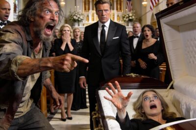 “She’s Not Dead!”—A Homeless Man Suddenly Stopped a Billionaire’s Funeral, Forcing the Coffin Open… What Happened Next Left Everyone Frozen in Horror