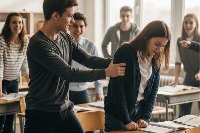 Everyone watched as the school bully targeted the new girl—then one unexpected twist flipped the story upside down.
